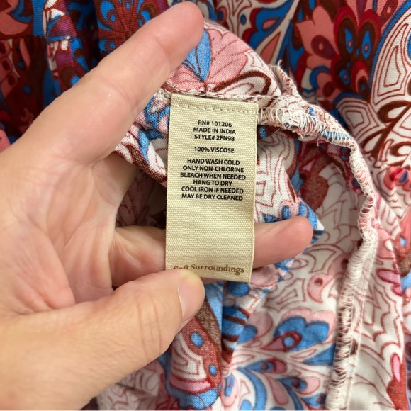 SOFT SURROUNDINGS Kara Paisley Tiered Boho Dress - size L - Picture 9 of 10